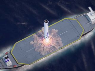 Первая ступень ракеты-носителя New Glenn компании Blue Origin приземлилась на стартовой площадке корабля.